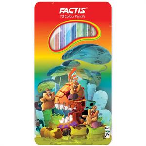 مدادرنگی12رنگ (شش گوش) جعبه فلزی فکتیس