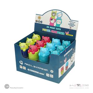 تراش مخزن دار تک سوراخ فانتزی طرح گربه کرونا کد1111