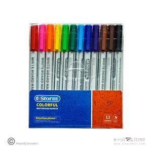 ماژیک وایت برد قلمی12رنگ استورم کد340700