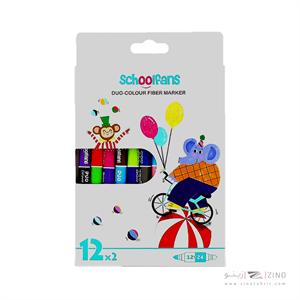 ماژیک نقاشی12رنگ دوسر اسکول فنز کدFA92425