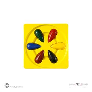 پاستل روغنی 6 رنگ مقوایی دوکی آریا کد 2054*24عدد*