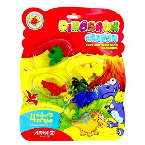 پاستل روغنی 4رنگ دایناسوری کرایون آریا کد2052