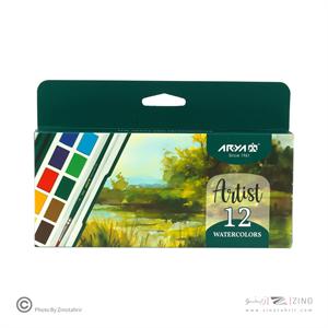آبرنگ12رنگ حرفه ای (آرتیست) آریا کد5601