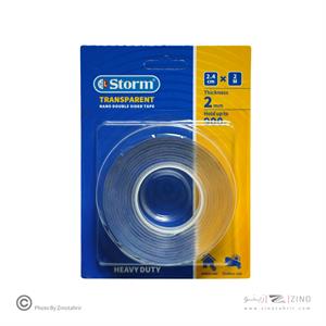 چسب دوطرفه 2میل شفاف 2/4 سانت نانو 2متری استورم کدHL-102438