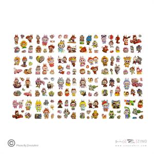 استیکر فانتزی(طرح لبوبو) جعبه ای بزرگ(100عددی) کد008 یاکدSZ-332