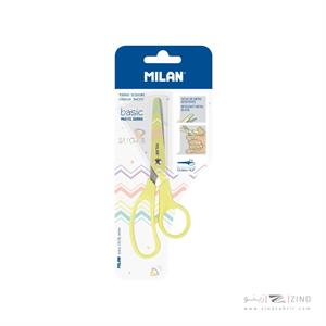 قیچی مهد کودکی13سانت بلیستری رنگ لیمویی میلان کدBWM10426VN