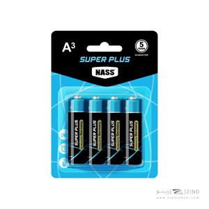 باتری نیم قلمی4عددی سوپرپلاس ناس کد414