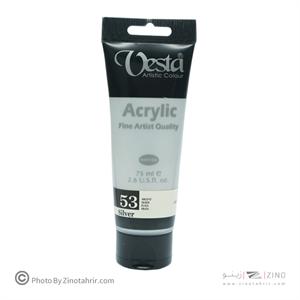 رنگ اکریلیک 75میل رنگ خاص وستا کد53نقره ای