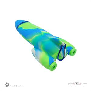 جامدادی تک زیپ سیلیکونی موشکی2 همراه با تراش خط کش و پاکن اسکول فنز کد92804-2