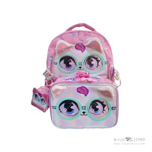 ست کوله پشتی به همراه ظرف غذا وست گربه کدU2092-6