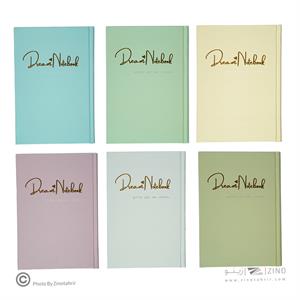 دفتر100برگ خطدارA5 ته دوخت جلدسخت طلاکوب/نقره برگ سری کیوت پالت کد70301