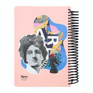 دفتر200برگ وزیری سیمی جلدسخت کلاسیک الیپون کد249کارتن16عددی