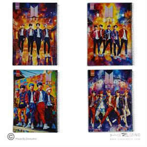 دفتر80برگ سیمی مجلدکلاسیک BTعرش کد71