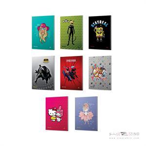 دفتر80برگ وزیری سیمی طلقی گلاسه فانتزی میکرو کدC5/C23/C20