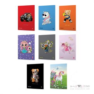 دفتر50برگ وزیری ته چسب میکرو طرح تدی یونی کورن کدD13