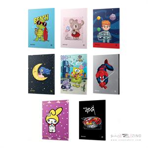 دفتر80برگ وزیری ته چسب میکرو طرح فانتزی کدD3/D7