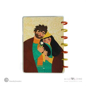 دفتر100برگ20*14جلدطلق پرسی دکمه ای آبرنگ سری girl