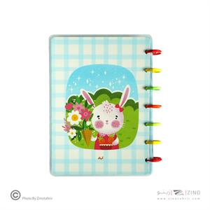 دفتر100برگ20*14جلدطلق پرسی دکمه ای آبرنگ سری animal