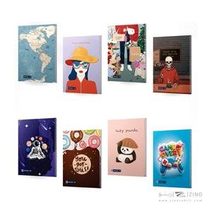 xxxدفتر100برگ وزیری سیمی مجلد میکرو طرح کلاسیک کدC62