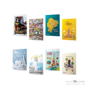 دفتر100برگ وزیری ته چسب طرح مناظر میکرو کدD20