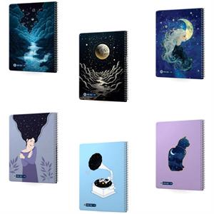دفتر100برگA4 سیمی جلد سخت طرح گلکسی میکرو کدC98