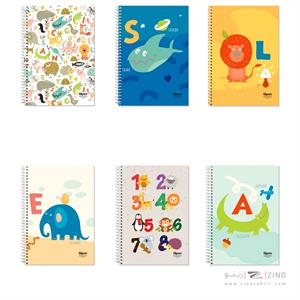 دفتر40برگ دوخط وزیری سیمی فانتزی الیپون کد290کارتن96عددی