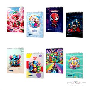 دفتر80برگ نقاشی رحلی سیمی سری کارتونی میکرو کدB1