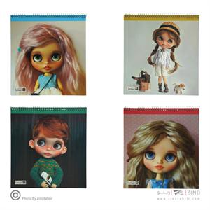 دفتر30برگ نقاشی کد9016 سیم ازبالاطرح عروسکی ایمان