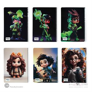 دفتر40برگ نقاشی سیمی وزیری فانتزی الیپون کد289کارتن96عددی