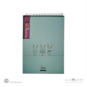 دفترنقاشی50برگ 24*17 سیم از بالا جلد سخت برگ سری فانتزی کد72302