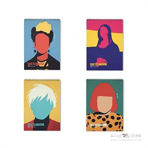 دفترطراحی80برگA4 سیم از بالا هیرمندپیپر