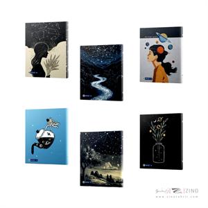 دفترکلاسوری 26حلقه 100برگ قفل فلزجلدسخت میکرو سری طلاکوب کدA28/A27