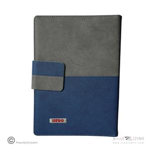 دفتر کلاسور26حلقه100برگ قفل فلز(مگنتی) هیرو چرم 2تکه کدFB61