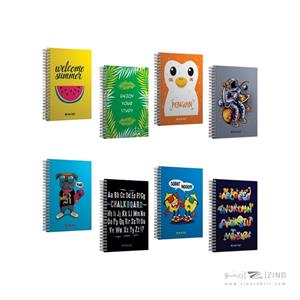 دفتریادداشت 80برگ 1/8سیمی 2خط میکرو جلدطلقی سیم ازبغل کدJ10