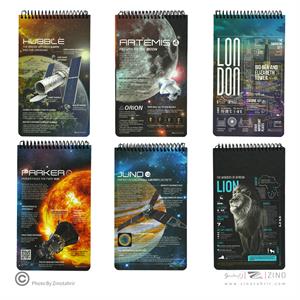 دفتریادداشت 80برگ20*12جبد سخت سیم از بالا پیل