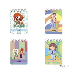 دفتریادداشت 80برگ کد8521ایمان کارتونی 11/5*8جلدپ پ