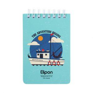 دفتریادداشت 100برگ 80*120سیمی جلدنرم فانتزی الیپون کد261کارتن144عددی