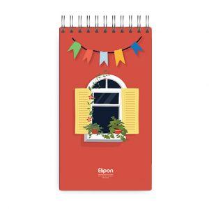 دفتریادداشت 80برگ 120*220سیمی جلدطلق فانتزی الیپون کد268کارتن 70عددی