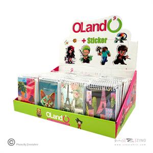 دفتر یادداشت 80 برگ فنری 12*8  با استیکر سری آرت الند رگلام 48 عددی کد ART80-0812