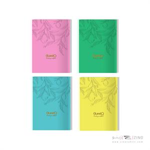 دفتر یادداشت 80 برگ ته دوخت 18*13 جلد نقش برجسته سری آرورا الند کد AUR-100-1418