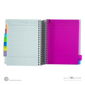 دفتر یادداشت200برگ165*120 سیم ار بغل(دیوایدر دار) پروژه پلاس لانگو