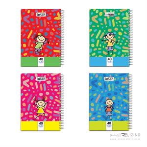 دفتر40برگ شطرنجی ایمان کد9301 خانه درشت/1سانت