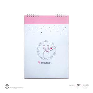 دفتر25برگی B5سایز175*250 کاغذسفیدآبرنگی خرگوشی برگ سری بانی استایل  کد70801