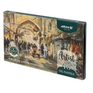 پاستل روغنی48رنگ مقوایی حرفه ای/آرتیست آریا کد2604