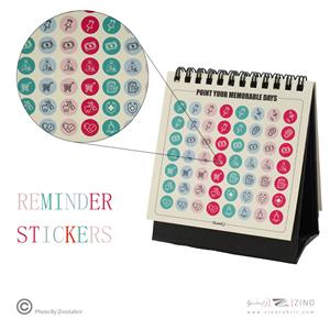 تقویم رومیزی11*11همراه با استیکریادآوری Lucky year الند1405