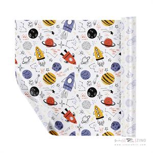 کاغذ کادو دورو ایمان طرح گلکسی ومپ3کد0349