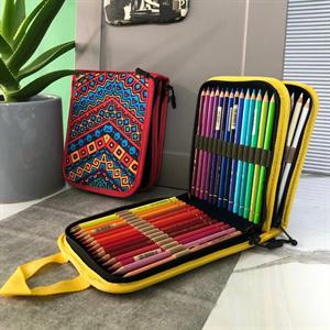 کیف مدادرنگی 60عددی  دوزیپ سری V  لوتو