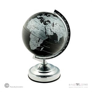 کره جغرافیایی سایز20 پایه کلاسیک چراغ دار نقره ای لاتین ایده