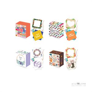 هپی باکس آبرنگ شامل 300برگ یادداشت،گیره فانتزی،ریسه کنافی