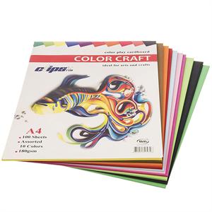 مقوا 10رنگ 180گرم 100برگ A4کلیپس